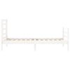 vidaXL Рамка за легло с табла бяла Single масивна дървесина