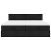 vidaXL Османска легло с матраци и LED, черно, 160x200 см, плат