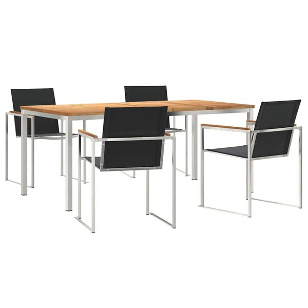 vidaXL Комплект за хранене в градината 5 pcs Солидно тиково дърво