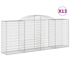vidaXL Габионни кошници арка 13 бр 300x50x120/140см поцинковано желязо