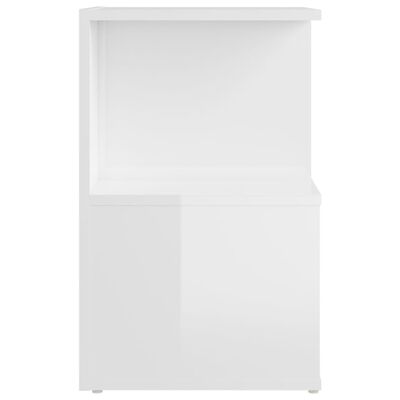 vidaXL Нощни шкафчета, 2 бр, бял гланц, 35x35x55 см, ПДЧ
