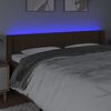 vidaXL LED Горна табла за легло, тъмнокафява, 163x16x78/88 см, плат