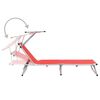 312459 vidaXL Folding Sun Loungers with Roof 2 pcs Aluminium&Textilene Red