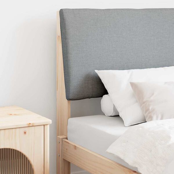 vidaXL Тапицирана табла Светлосиво 80 cm Солидно борово дърво