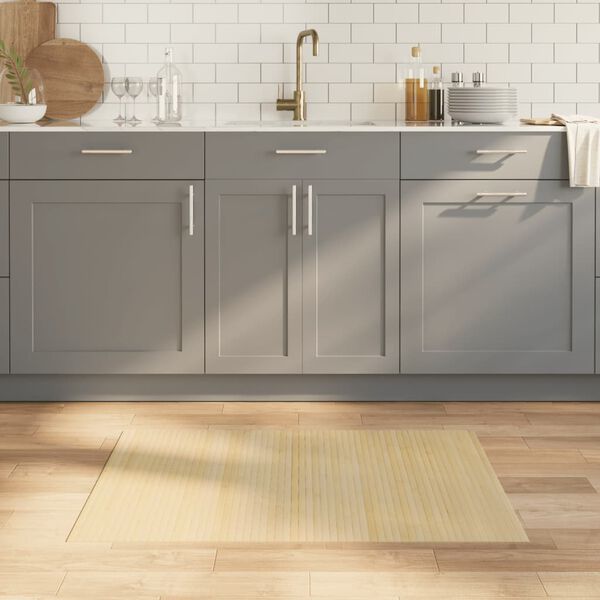 vidaXL Килим, правоъгълен, светъл натурален, 70x100 см, бамбук