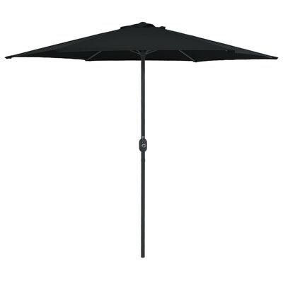 vidaXL Градински чадър с алуминиев прът, 270x246 см, черен