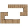 vidaXL Комплект ТВ шкаф Монтиране на стена 8 pcs Дъб Инженерно дърво