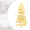 vidaXL Усукана осветена коледна елха със стойка, бяла, 180 см, PVC