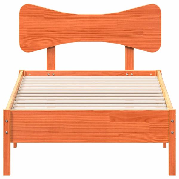 vidaXL Рамка за легло без матрак, восъчнокафяво, 90x200 см, бор масив