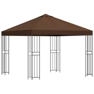 vidaXL Шатра 3 x 3 m Кафяво Полиестер и стомана 190 gsm