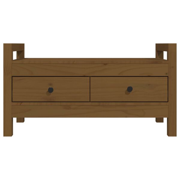 vidaXL Пейка за антре меденокафява 80x40x43 см борово дърво масив