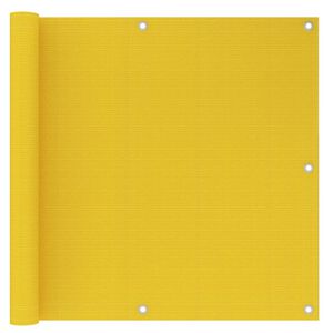 vidaXL Балконски параван, жълт, 90x500 см, HDPE