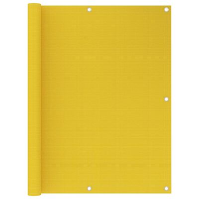 vidaXL Балконски параван, жълт, 120x400 см, HDPE