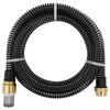 vidaXL Смукателен маркуч с месингови съединители черен 1,1" 7 м PVC