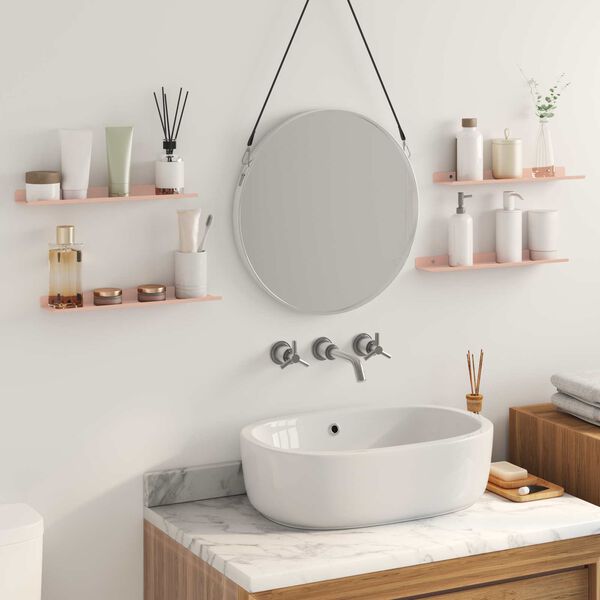 vidaXL Плаващ рафт 4 pcs Розово 40 x 8,5 x 2,5 см Стомана