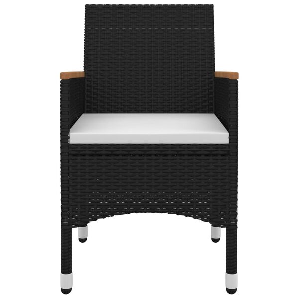 vidaXL Градински трапезен комплект от 3 части полиратан и стъкло