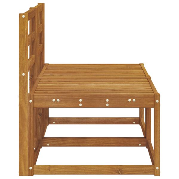 vidaXL 2 Брой Среден диван за открито Солидно акациево дърво Естествен