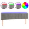 vidaXL LED горна табла за легло, светлосива, 163x16x78/88 см, кадифе