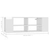 vidaXL ТВ шкаф за стенен монтаж бял гланц 102x35x35 см инженерно дърво