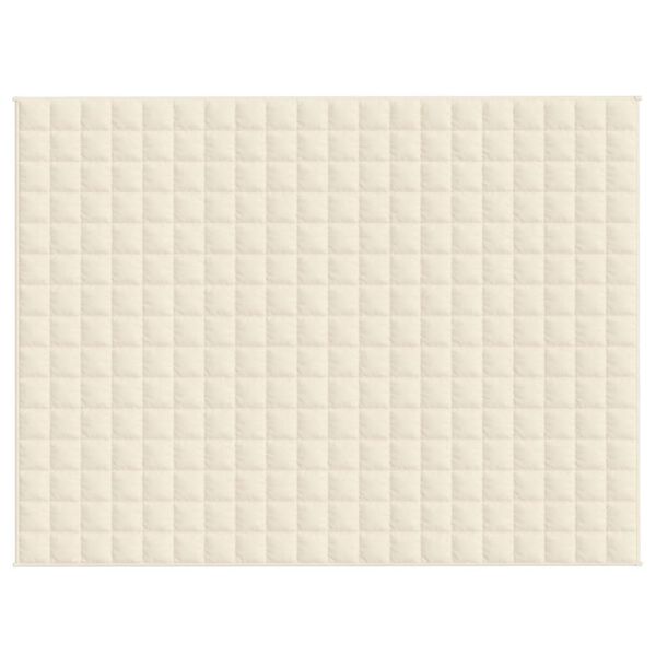 vidaXL Утежнено одеяло светлокремаво 150x200 см 11 кг плат