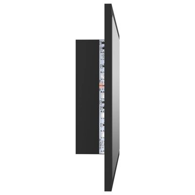 vidaXL LED огледало за баня, сиво, 60x8,5x37 см, акрил