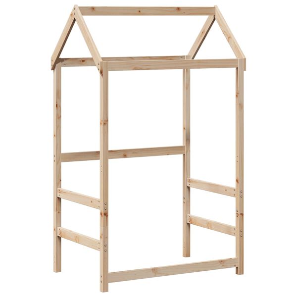 vidaXL Комплект легло и пейка с покрив, 75x190 см, бор масив