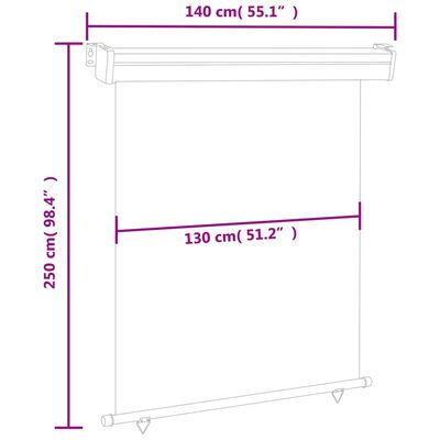 vidaXL Вертикална тента за балкон, 140x250 см, кремава