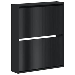 vidaXL Стенно шкафче за обувки ARNHEM 71 x 17 x 86 см Черно