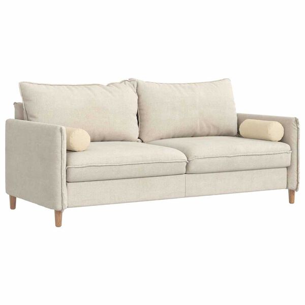 vidaXL Възглавници валяци 2 pcs Крем &Oslash; 15 x 40 см текстил