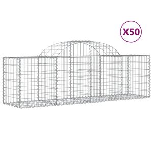vidaXL Габионни кошници арка 50 бр 200x50x60/80 см поцинковано желязо