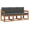 vidaXL Комплект дивани за открито 3 pcs Натурален и Антрацит