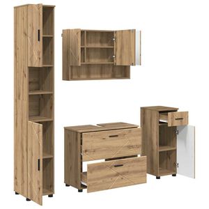 vidaXL Комплект мебели за баня 4 бр. Дъб 35 x 30 x 192 см