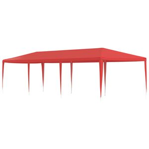 vidaXL Парти шатър Червено 900 x 300 x 255 см Полиетилен и стомана