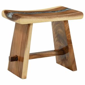 vidaXL Седалка за душ Естествен 50 x 30 x 44 см Солидно дърво суар