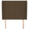 vidaXL Горна табла за легло с уши, тъмнокафява, 103x23x118/128см, плат