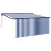 vidaXL Прибираща се тента Синьо и бяло 350 x 250 cm