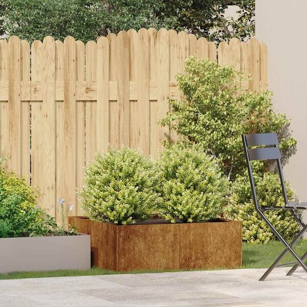 vidaXL Кашпа, ръждива, 80x80x30 см, патинираща стомана