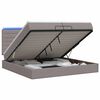 vidaXL Отоман с матрак и LED с LED ленти Таупе 200 x 200 cm Текстил