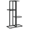 vidaXL 4-етажна поставка за цветя, 43x22x76 см, черен, метал
