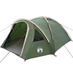 vidaXL Куполна палатка 4 души 308 x 268 x 130 см Зелено тафта