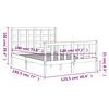 vidaXL Рамка за легло с табла бяла Small Double масивна дървесина