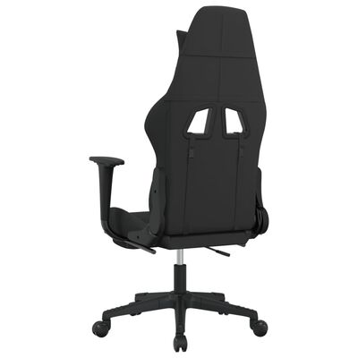 vidaXL Гейминг стол с опора за крака, черно и таупе, текстил