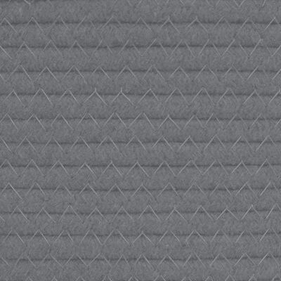 vidaXL Кош за пране сиво и бяло Ø55x36 см памук
