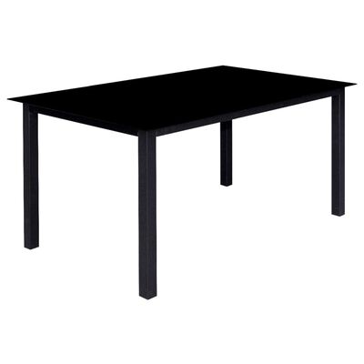 vidaXL Градински комплект със сгъваеми столове 9 части алуминий черен