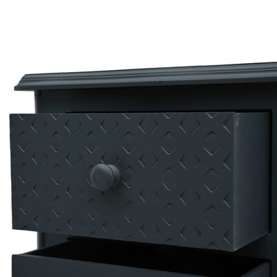 vidaXL Нощно шкафче, сиво, 43x32x65 см, МДФ