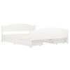 vidaXL Рамка за легло с 4 чекмеджета, бяла, бор масив, 160x200 см