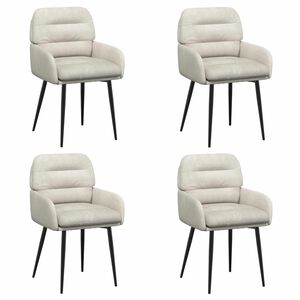 vidaXL Обедени столове 4 бр. Кадифе Кремаво 59 x 59,5 x 90 см