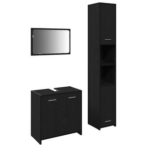 vidaXL Комплект мебели за баня 3 бр. Черния дъб 30 x 30 x 183,5 см