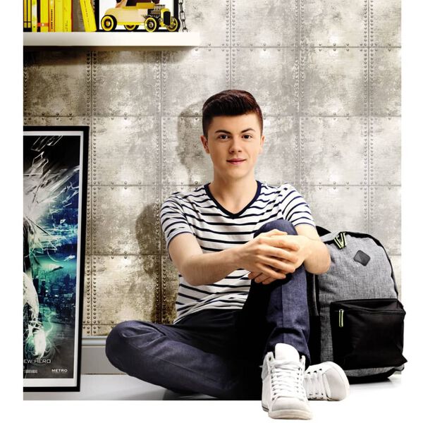 Urban Friends & Coffee Тапет, бетонни блокове, сиво и бяло