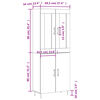 vidaXL Висок шкаф, опушен дъб, 69,5x34x180 см, инженерно дърво